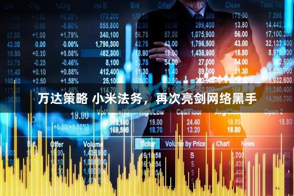 万达策略 小米法务，再次亮剑网络黑手
