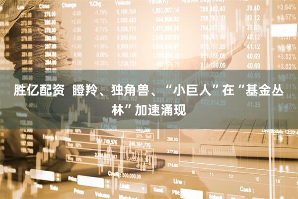 胜亿配资  瞪羚、独角兽、“小巨人”在“基金丛林”加速涌现